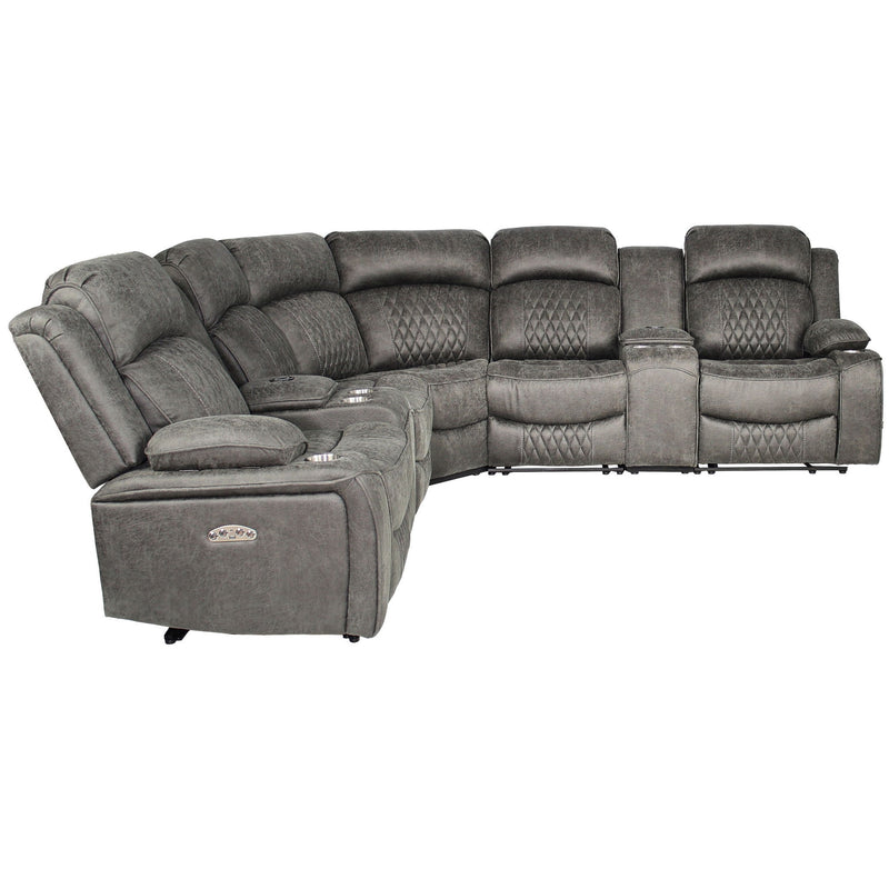 Power Motion Reclining Sectional Set With Console