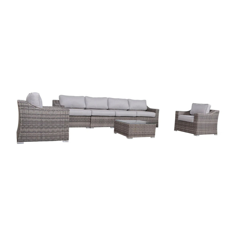 Outdoor Wicker Conversation Set With Cushions, All Weather