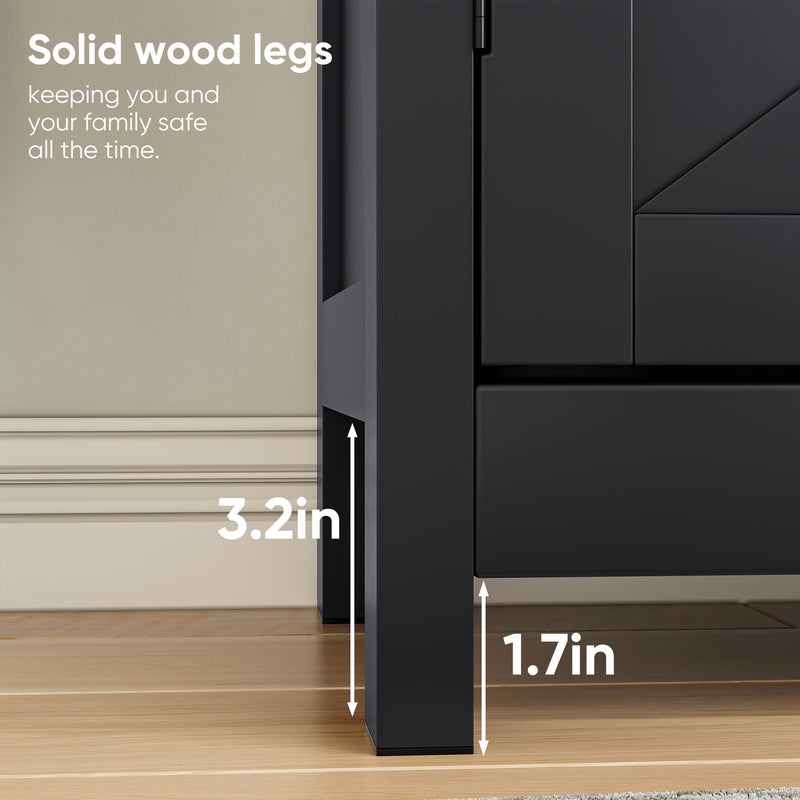Farmhouse Storage Cabinet With Drawer And Adjustable Shelf