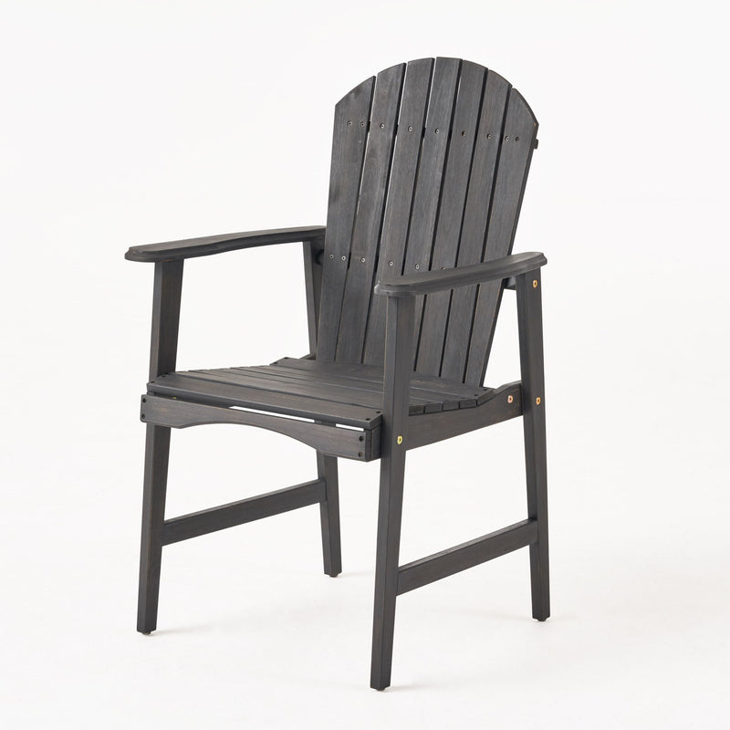 Outdoor Weather Resistant Acacia Wood Adirondack Dining Chairs (Set of 2)