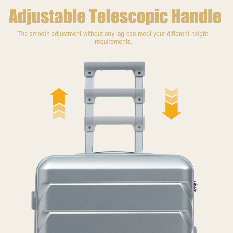 Hard Shell Luggage With Scratch Resistant Surface, 4 Wheels, Combination Lock & Side Hooks