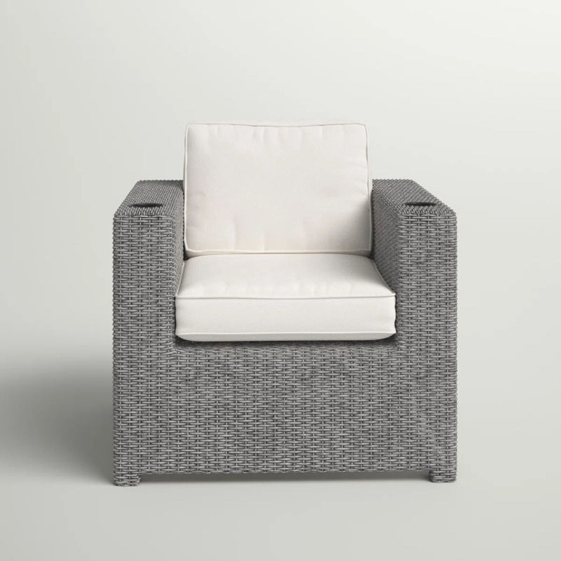 Aviara - Outdoor Club Chair Timeless Comfort With Plush Cushions - Gray Mix