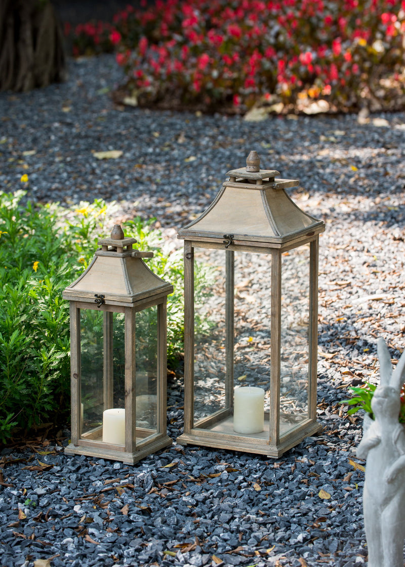 Candle Lantern Decorative, Hurricane Lantern Holder Decor For Indoor Outdoor, Home Garden Wedding - Ivory