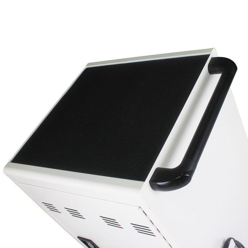 Mobile Charging Cart And Cabinet For Tablets Laptops 30 Device With Combination Lock - Antique White