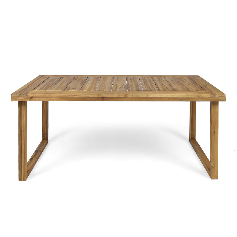 Outdoor Acacia Wood Dining Table, Sandblast Finish