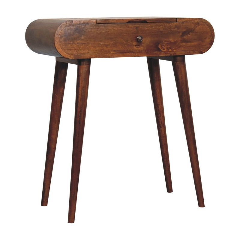 Mini Round Fold Vanity - Chestnut