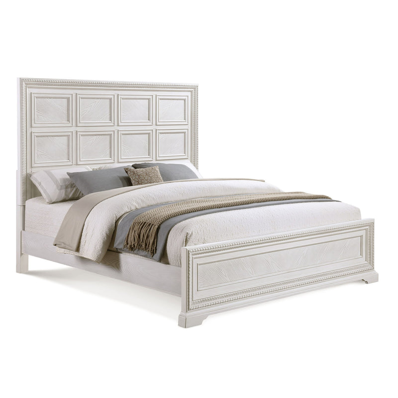 Geometric Design Headboard Panel Bed