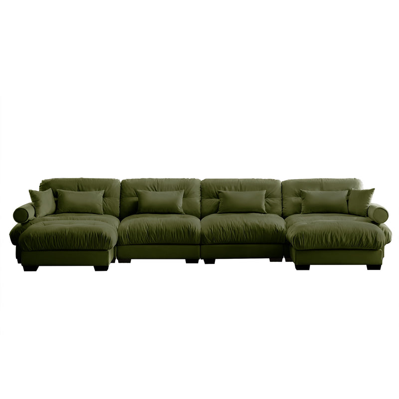 Super Comfort Oversized Modular Sectional Sofa With Movable Ottoman