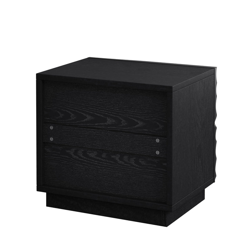 Nightstand With 2 Drawers, No Handles