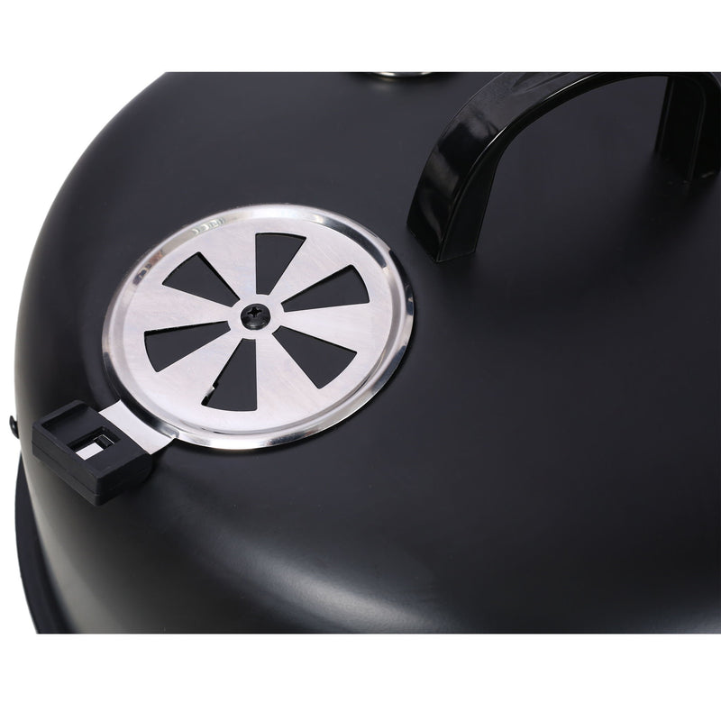 Portable Charcoal Smoker Grill For Outdoor Cooking - Black
