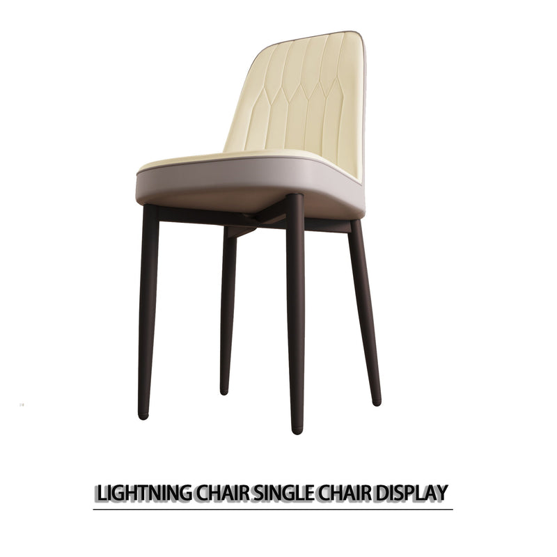 Modern Dining Chair With Cushions And Metal Legs