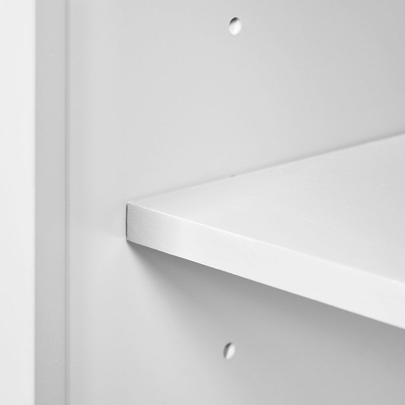 Bathroom Vanity With Ceramic Sink Combo, Modern Freestanding Storage Cabinet With Silver Handles