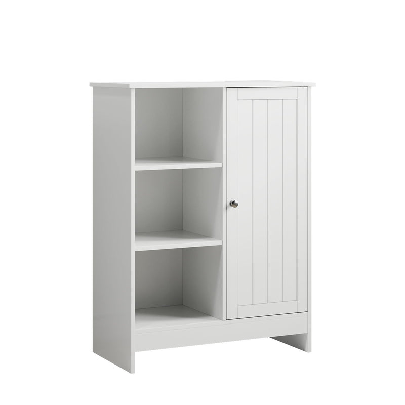 Classic Freestanding Bathroom And Kitchen Storage Cabinet With Adjustable Shelves - White