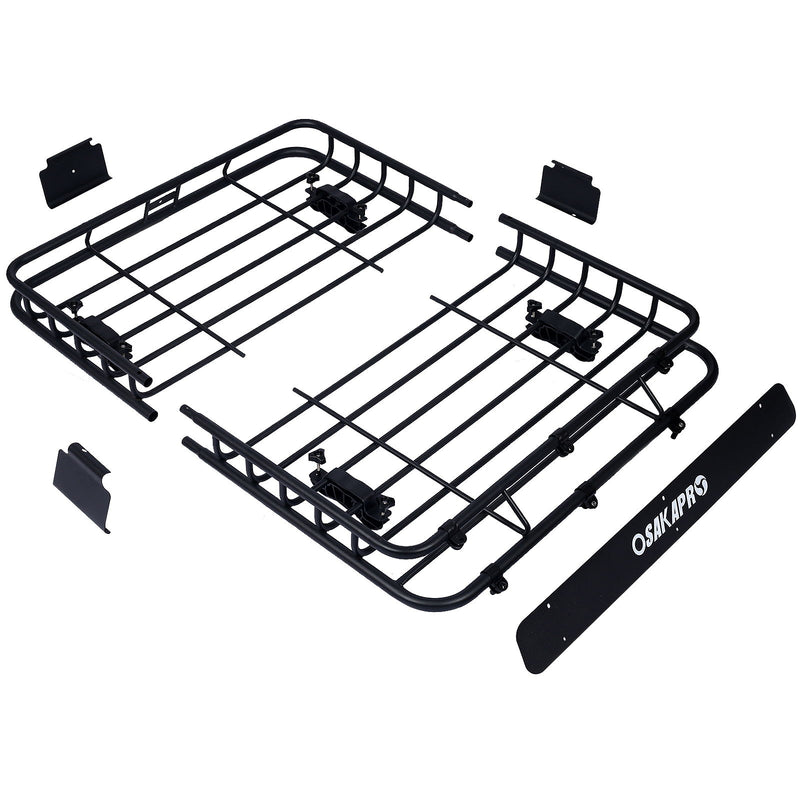Motoring Rooftop Cargo Carrier Basket Steel, Universal Fit Roof Rack