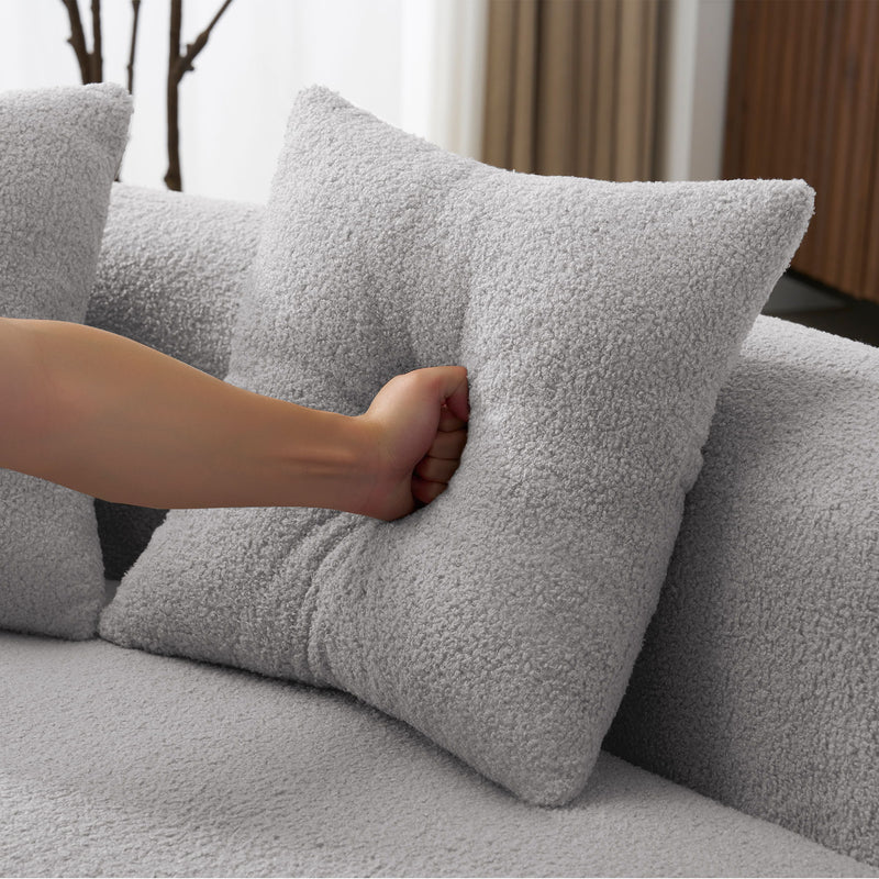 Curved 4 Seater Sofa For Small Spaces - Gray