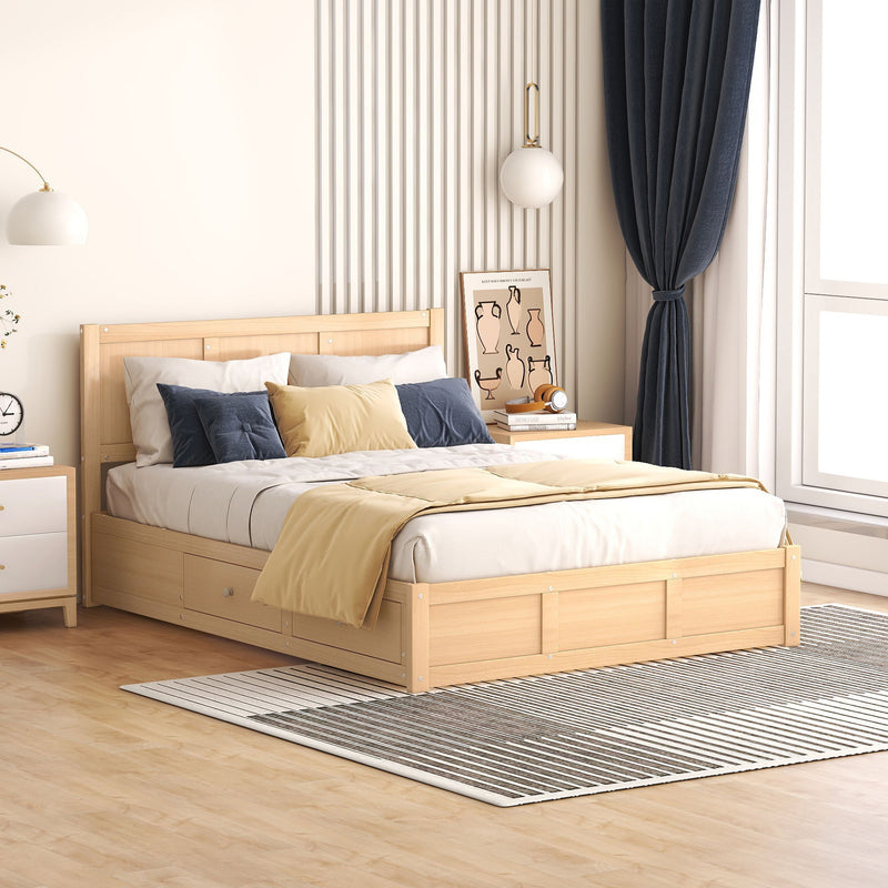 Platform Bed With Underneath Storage And 2 Drawers