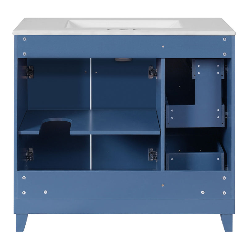 Bathroom Vanity With Sink, Soft Close Doors, Adjustable Shelves