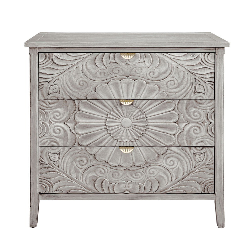 3 Drawer Cabinet, American Furniture, Suitable For Bedroom, Living Room - Light Gray