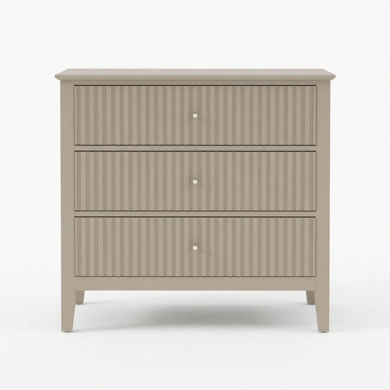 Fluted 3 Drawer Nightstand With Soft Close Slides
