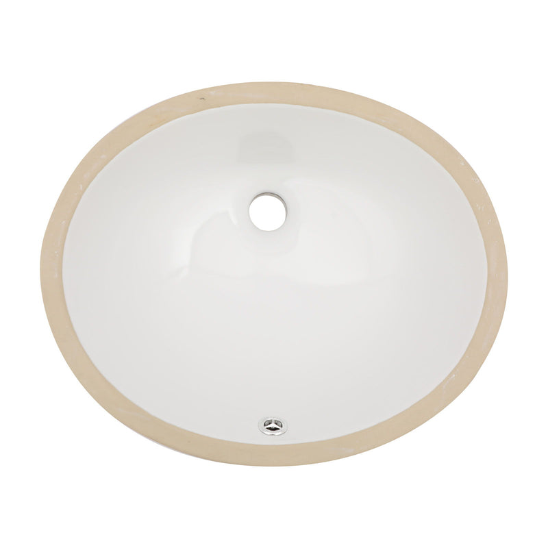 Elegant Ceramic Oval Undermount Bathroom Sink With Overflow