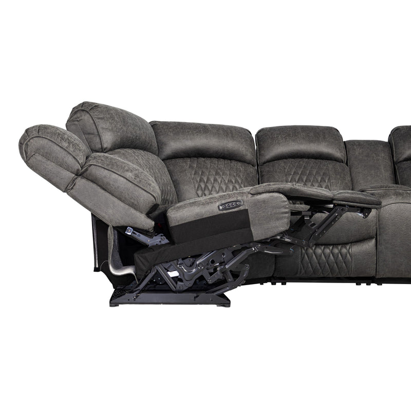 Power Motion Reclining Sectional Set With Console