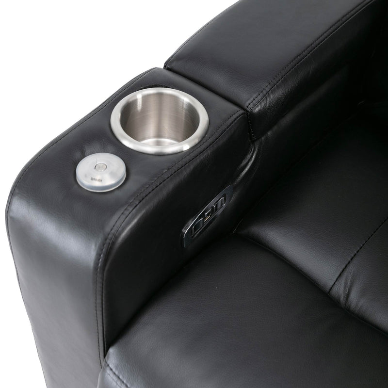 Premium Power Recliner & Storage Arms, Cupholders, Swivel Tray Table And Cell Phone Stand - Black