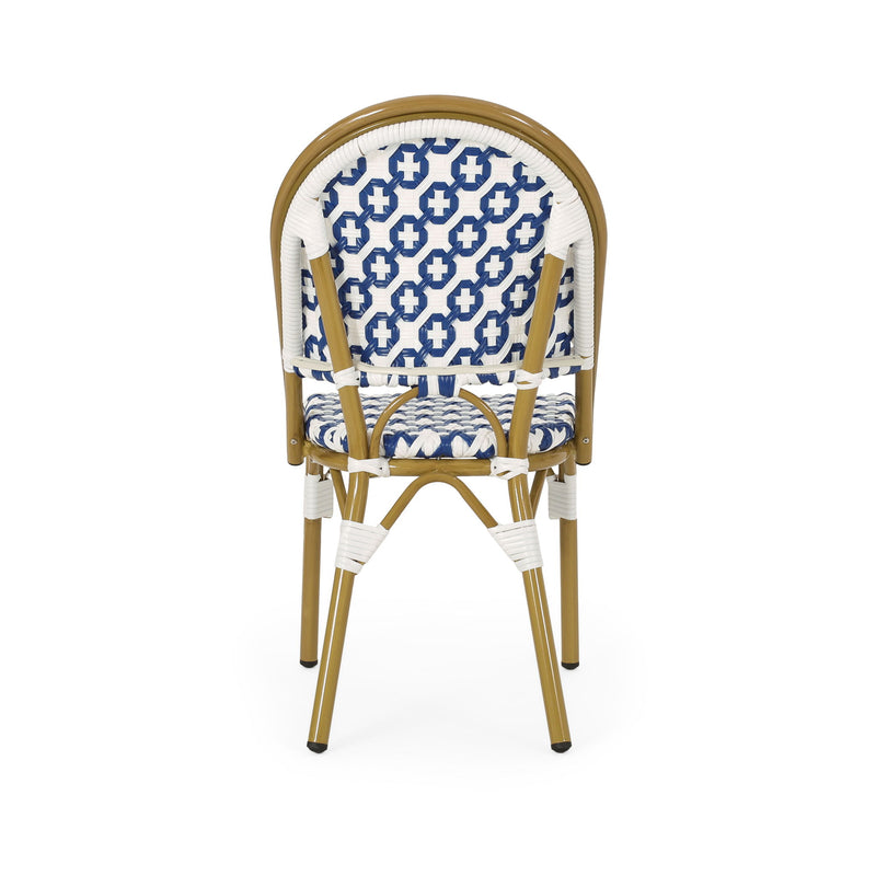 Chic French Bistro Chair With Durable Rattan And Aluminum Frame