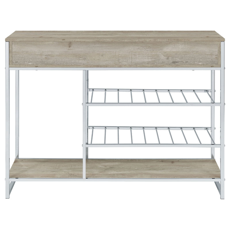 Ethel - 2 Drawer Home Bar Storage With Wine Rack - Oak