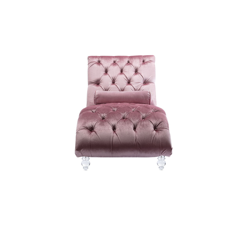 Chaise Lounge Indoor, Button Tufted Upholstered Chaise Lounge Chair With Pillow