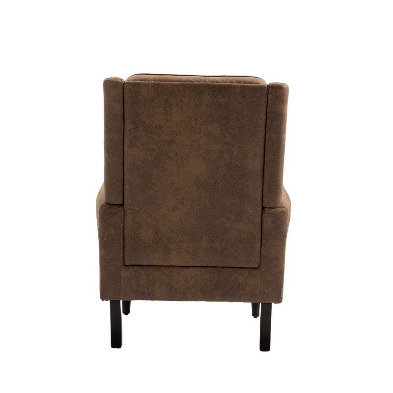 Modern Accent Armchair With Sturdy Wood Legs