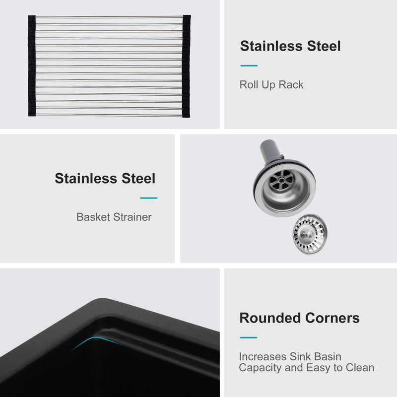 Granite Composite Quartz Kitchen Sink With Workstation Features And Drop In Design