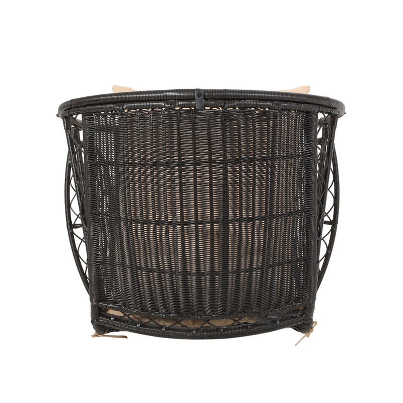 Outdoor Wicker Standing Basket Chair With Cushion