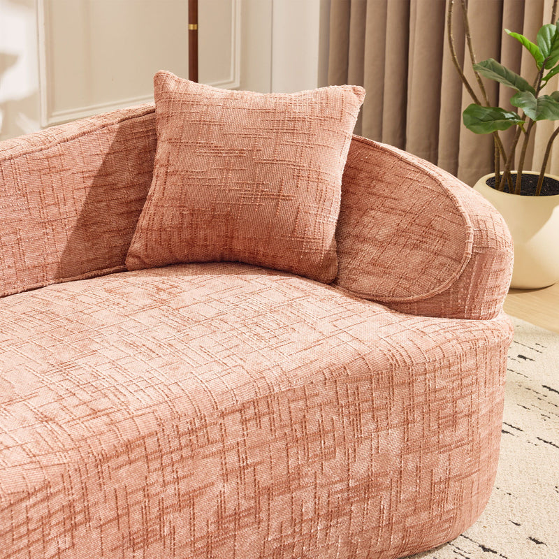 Curved 2 Person Compress Sofa With Armrests, Includes Pillows