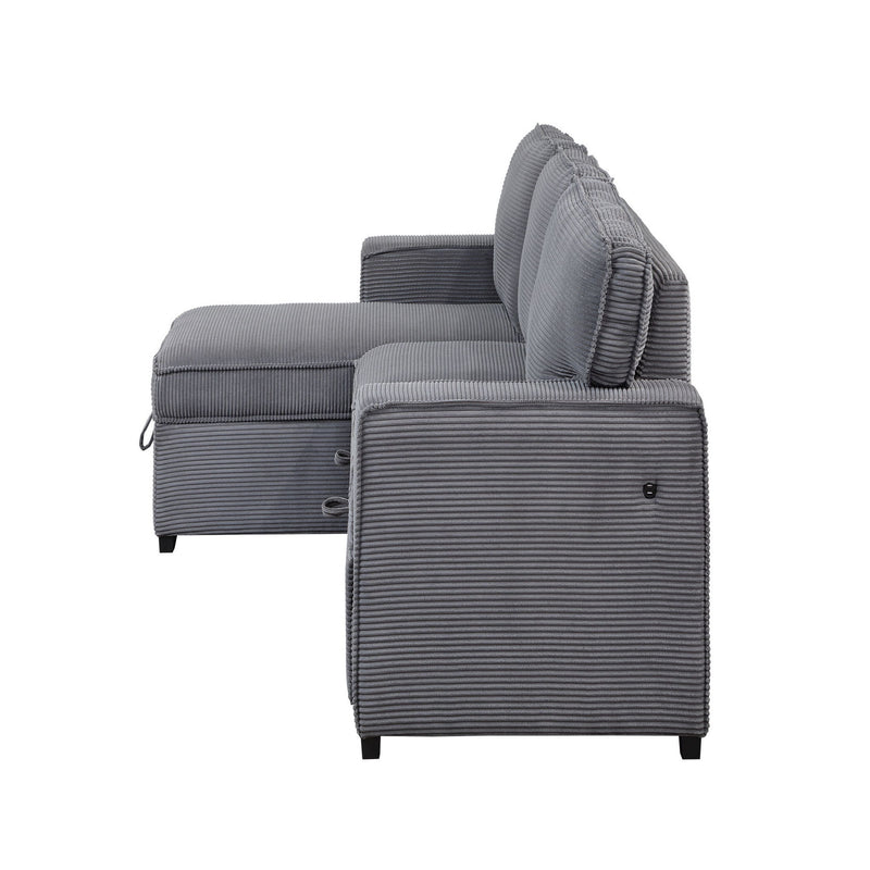 Territory - Pull Out Sofa Bed With Design - Dark Gray