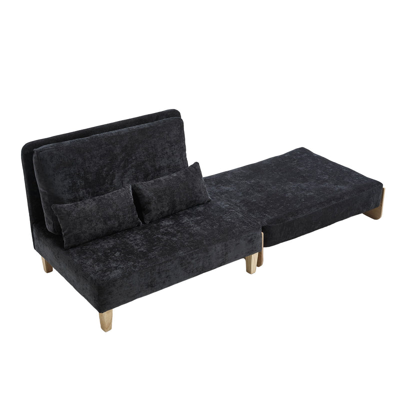Mid Century Modern Foldable Sofa Bed, 3 In 1 Convertible Sleeper With 3 Pillows