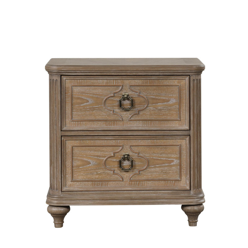 1 Piece Nightstand, Bedside Table With USB A And USB C Ports - Oak / Rustic