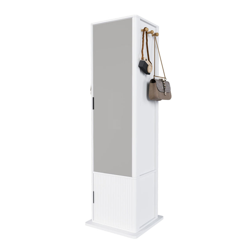 360° Rotating Makeup Cabinet With Full Length Mirror