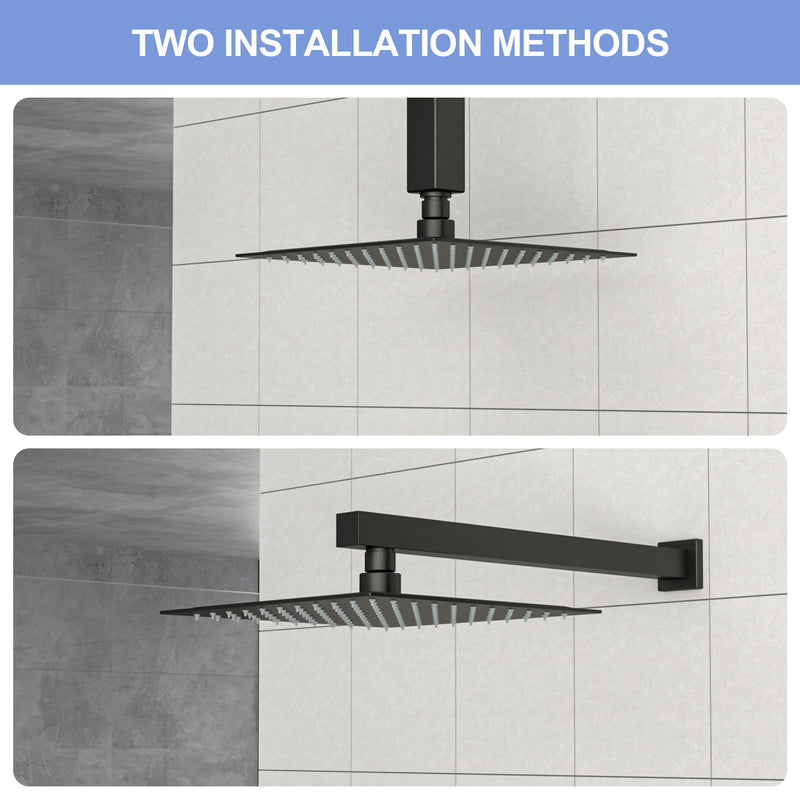 8" Square Rain Shower Head, Ceiling / Wall Mount Stainless Steel Bath Fixture