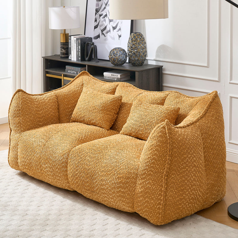 Comfortable Dual Beanbag Chair With High Resilience Foam Core For 2 People