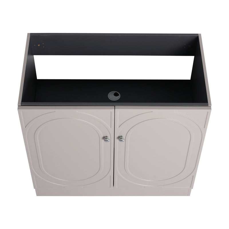 Contemporary Freestanding Bathroom Vanity With Resin Sink & Soft-Close Cabinet Doors