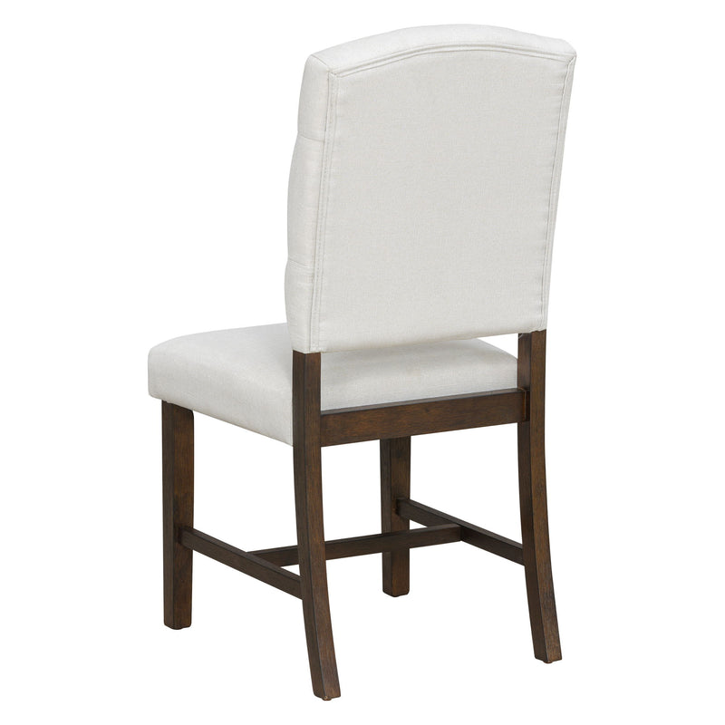 Dining Set With Leaf Round Table And 4 Upholstered Chairs