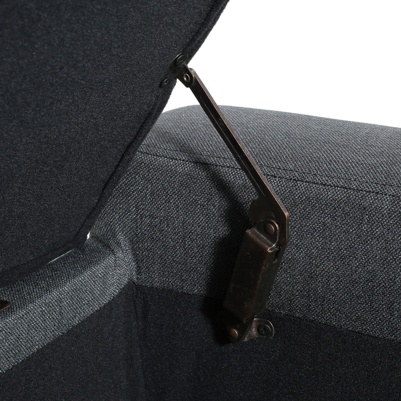 Contemporary Storage Ottoman With Tufted Top - Dark Gray