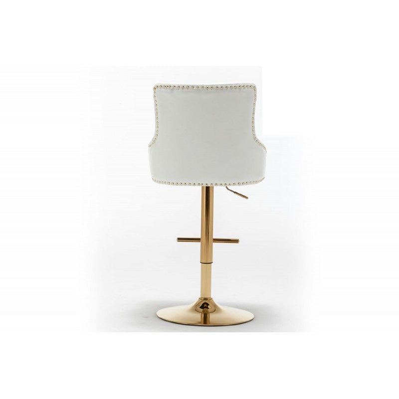 Adjustable Swivel Bar Stool With Nailhead Trim (Set of 2)