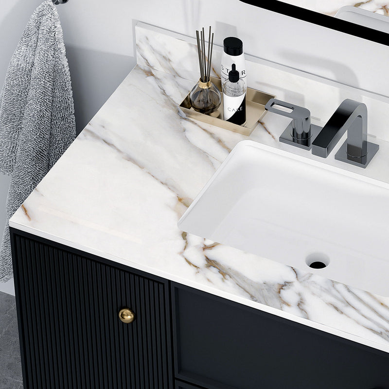 Vanity Top With Undermount Sink And Backsplash, Sintered Stone