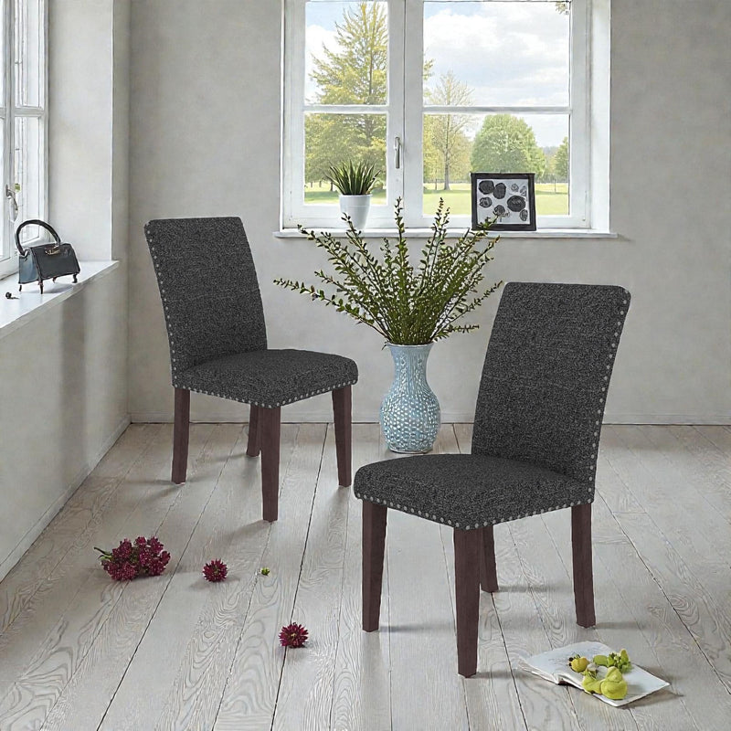 Upholstered Dining Chair With High Back Design (Set of 2)