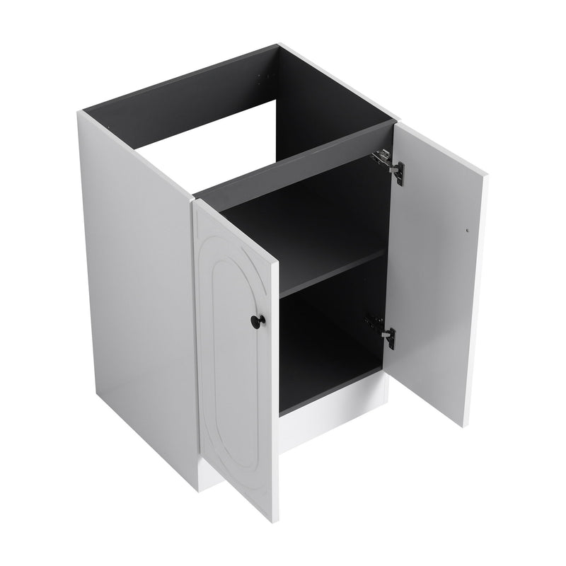 Contemporary Freestanding Bathroom Vanity With Resin Sink & Soft-Close Cabinet Doors