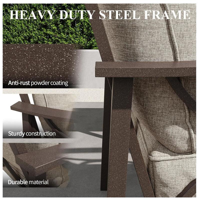 All-Weather Armchairs With Cushions, Modern Sculptural Design (Set of 2)