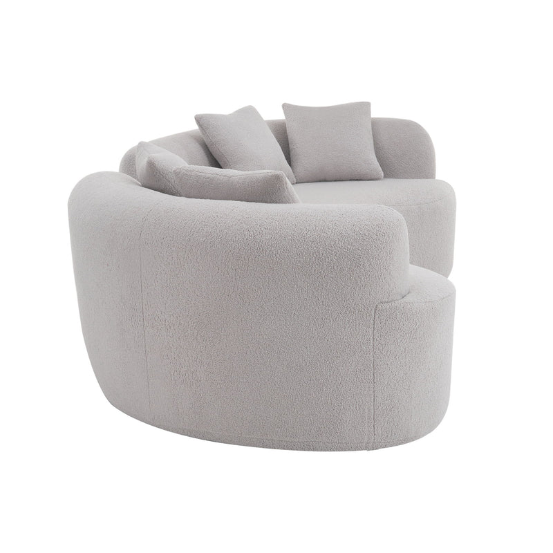 Curved 4 Seater Sofa For Small Spaces - Gray