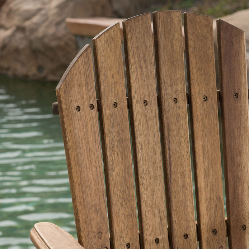 Outdoor Acacia Wood Adirondack Barstools (Set of 2)