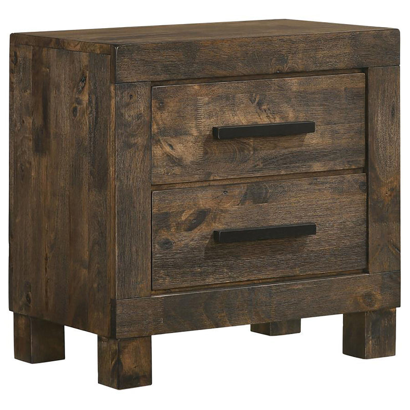 2 Drawer Nightstand - Brown Wood